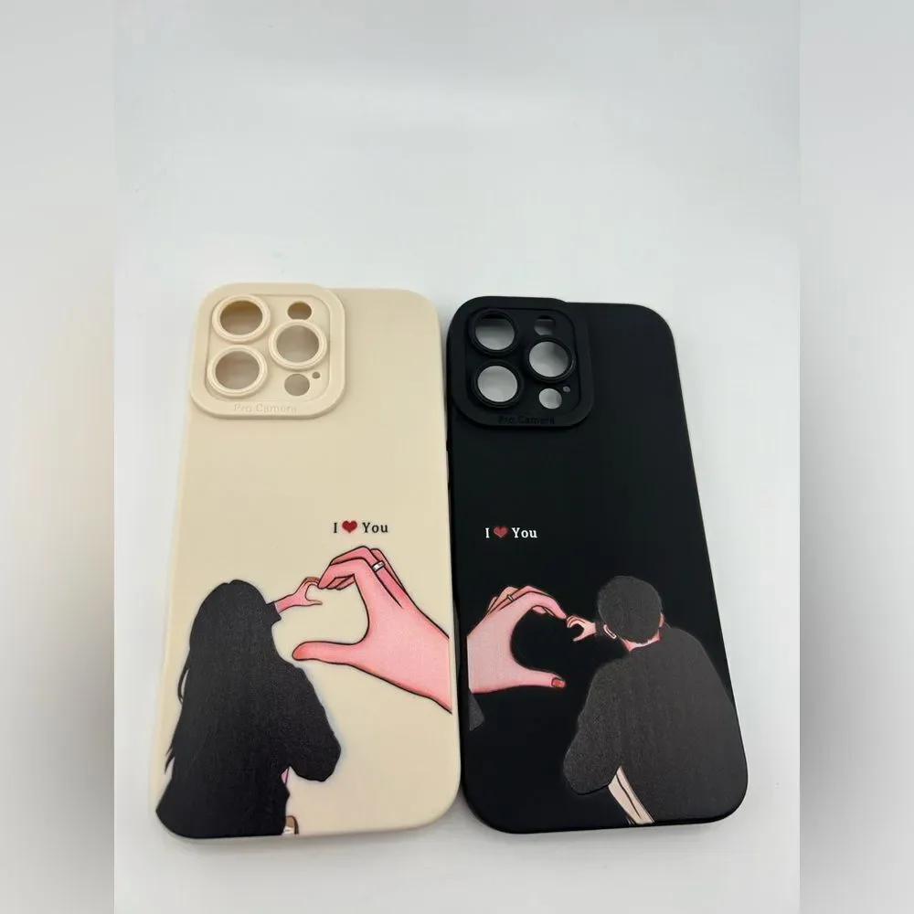 iPhone 16 Pro Max Couple Cases – Matching “I ❤️ You” /Cute & Romantic Gift